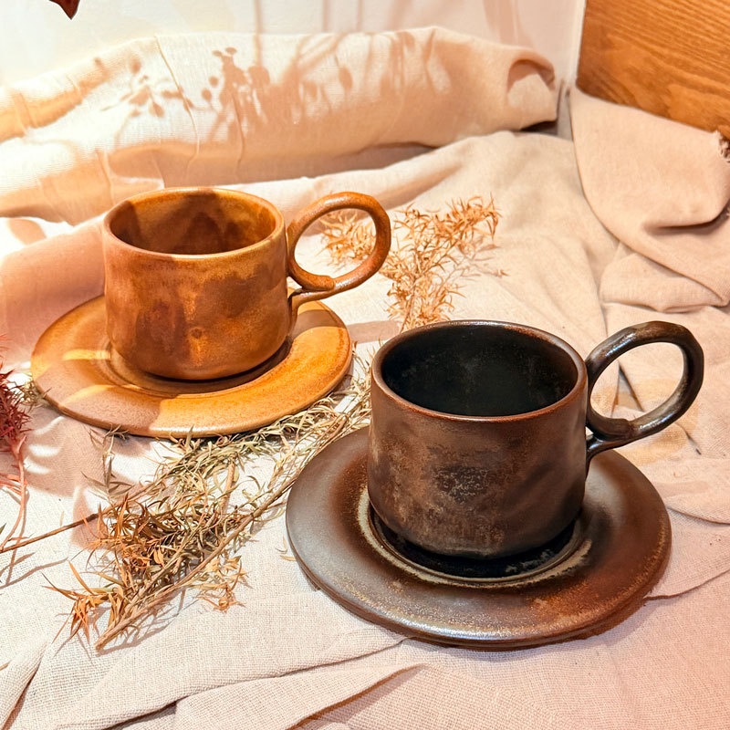 Handmade Ceramic Mug - Set Cangkir dan Piring Kopi Keramik