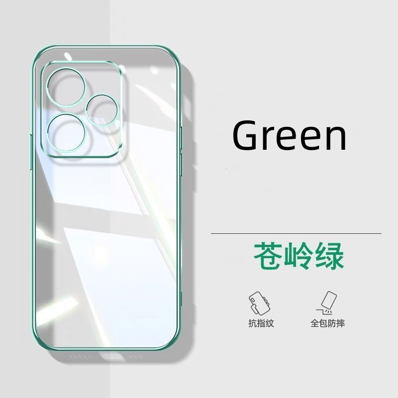 Realme Gt 6 - Casing transparan elektroplating, untuk Realme GT6