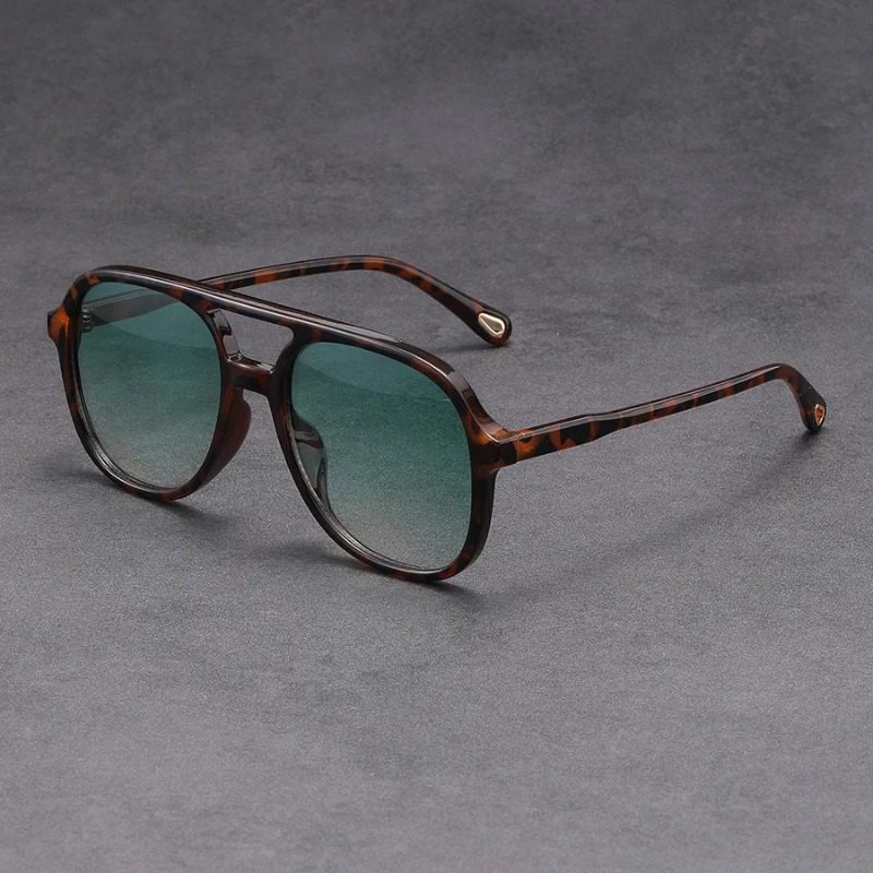 Luxury Zone - Kacamata Hitam Persegi Double Beam Fashion
